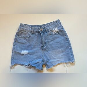 Denim Blue Distressed Women's Shorts small
